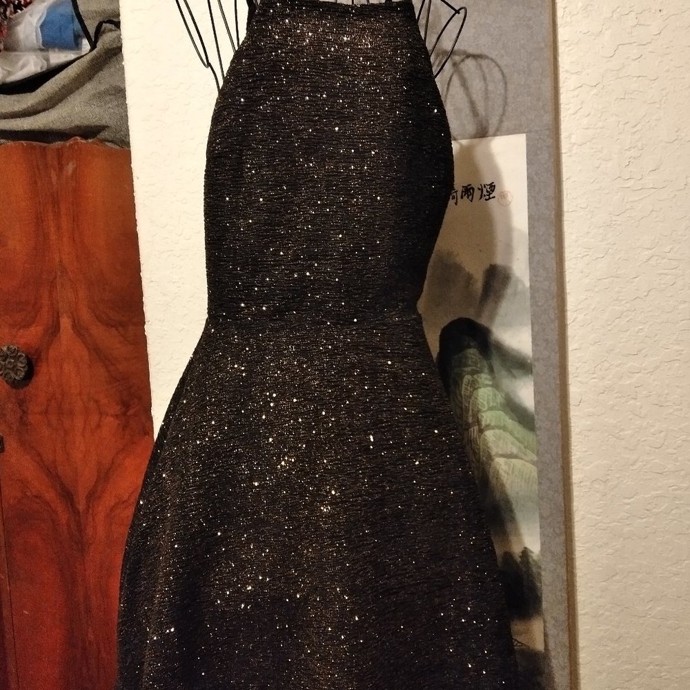 Love...Addy Black and Gold Dress
